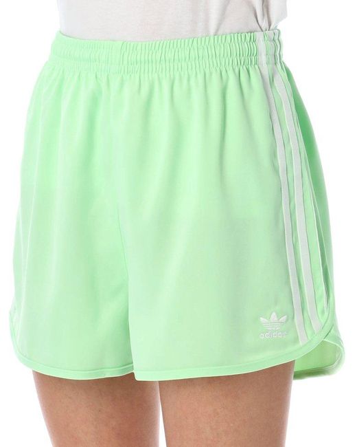 Adidas Originals Green Sprint 3-stripes Logo-embroidered Track Shorts