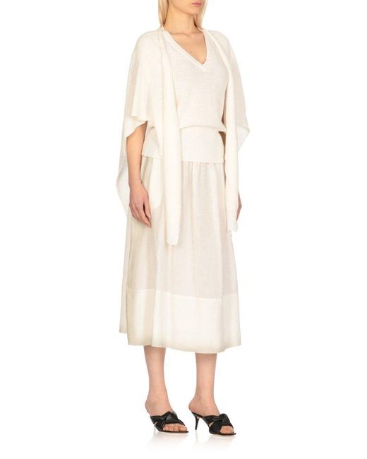 Fabiana Filippi White V-Neck Sweater