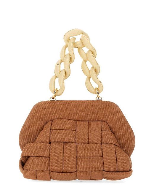 THEMOIRÈ Brown Weaved Magnetic Fastened Clutch Bag