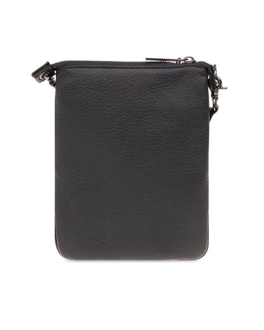 Discord Yohji Yamamoto Black Logo Embroidered Zipped Shoulder Bag for men