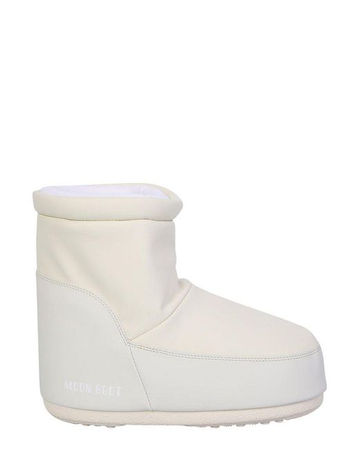 Moon Boot White Icon Low Logo Printed Boots