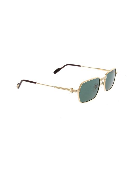 Cartier Green Rectangle Frame Sunglasses