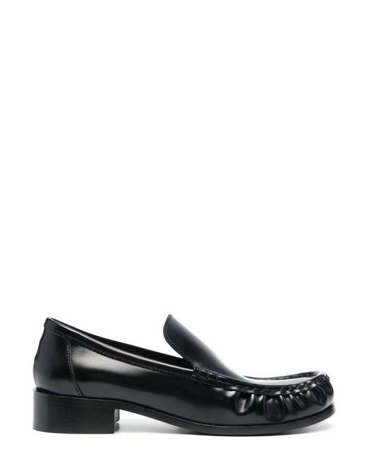 Acne Black Logo Detailed Slip-on Loafers