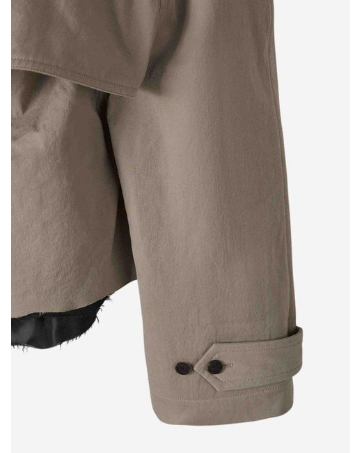 Balenciaga Brown Flipped Hooded Trench Coat
