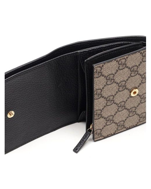 GUCCI + NET SUSTAIN GG Marmont Petite textured-leather and printed  coated-canvas wallet