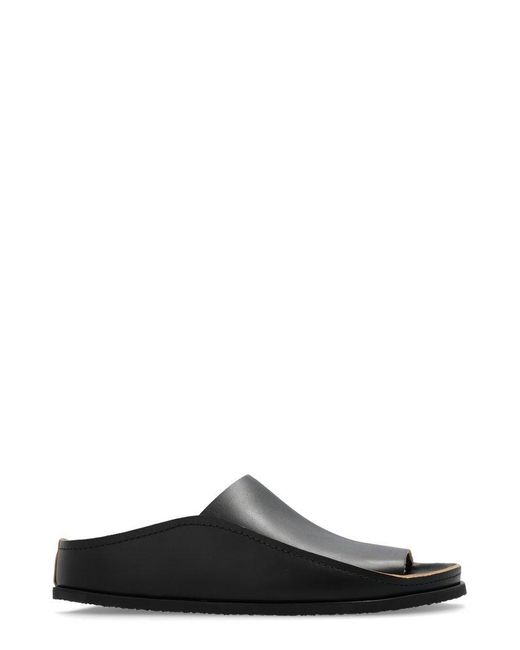 Lemaire Black Open Toe Slip-on Sandals for men