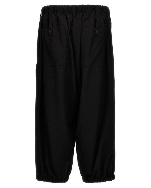 Yohji Yamamoto Black 'U-Gather Cropped' Pants for men