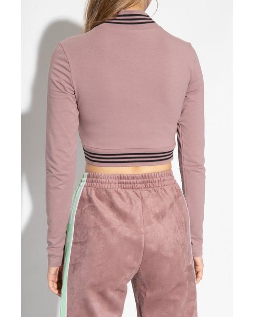 Adidas Originals Pink Top With Mock Neck,