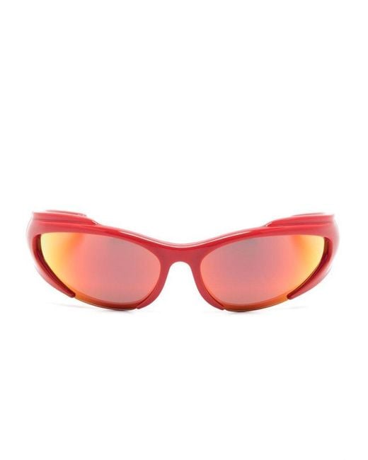 Balenciaga Pink Wrap Around Frame Sunglasses