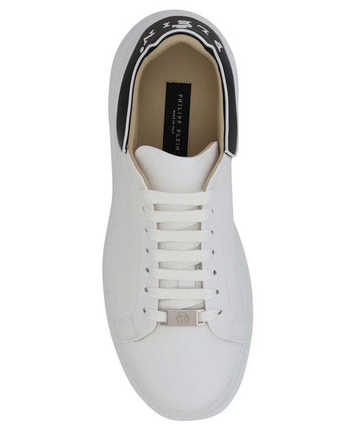 Philipp Plein White Megastar Low-Top Sneakers for men