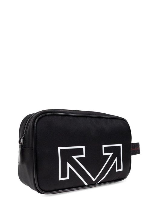 Off-White c/o Virgil Abloh Black Heritage Zip-Up Wash Bag for men
