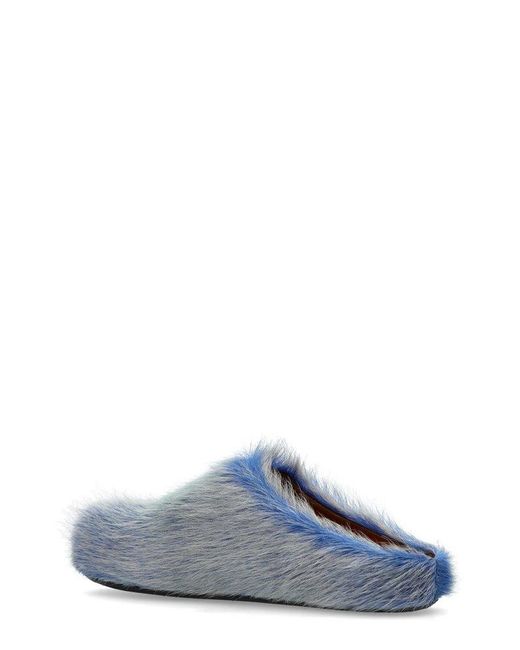 Marni Blue Long Hair Fussbett Sabots