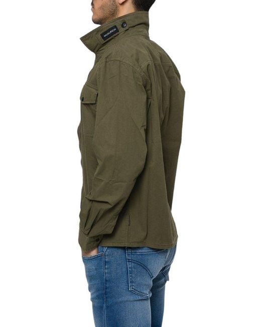 Woolrich Green Zip-up Long-sleeved Overshirt for men