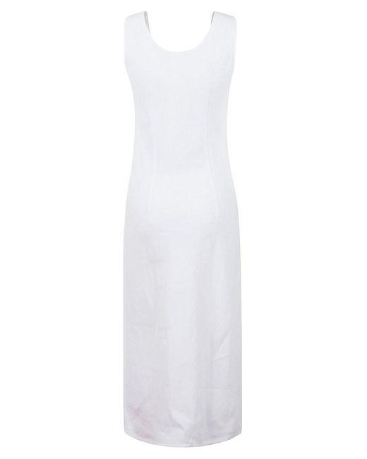Max Mara Studio White U-neck Sleeveless Dress