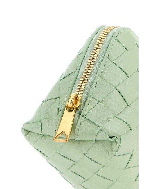 Bottega Veneta Green Prada Intrecciato Motif Zipped Beauty Case