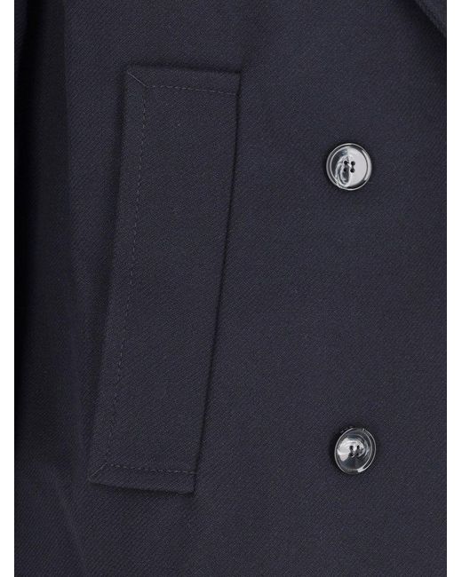 IVY & OAK Blue Double-Breasted Coat