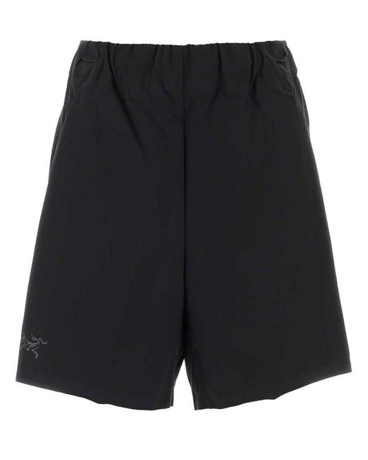 Arc'teryx Black Teplo Logo Embroidered Shorts