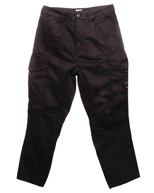 Men's C.P Company Relaxed Fit Cotton Jogger Pants in Black