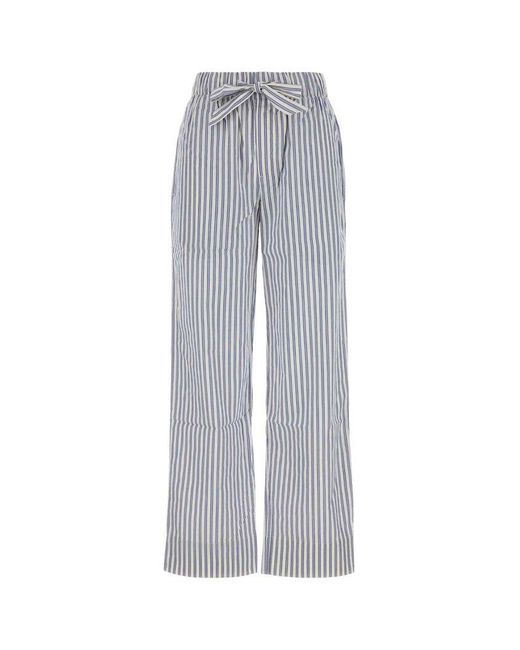 Tekla Gray Striped Relaxed Fit Pajama Pants