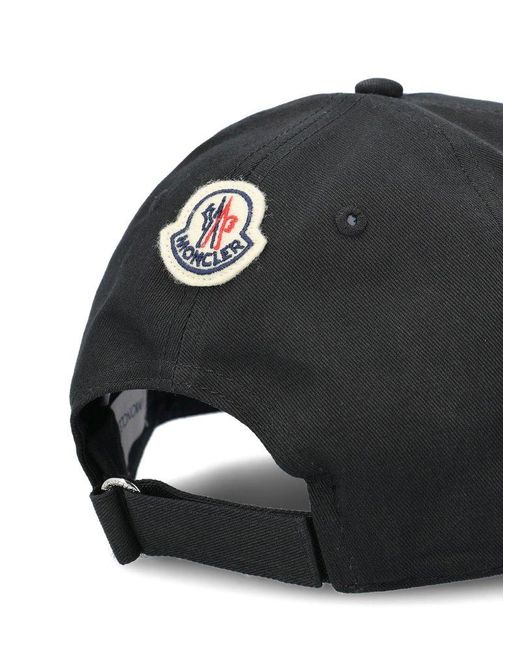 Moncler Black Logo Embroidered Baseball Cap for men
