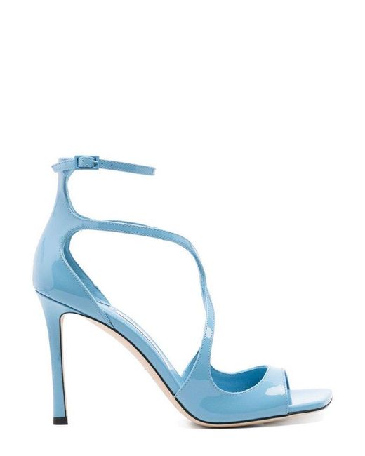 Jimmy Choo Blue Azia 95 Patent Sandal