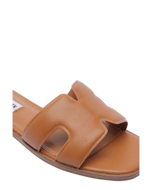 Steve Madden Brown Heist Cut-Out Detailed Sandals