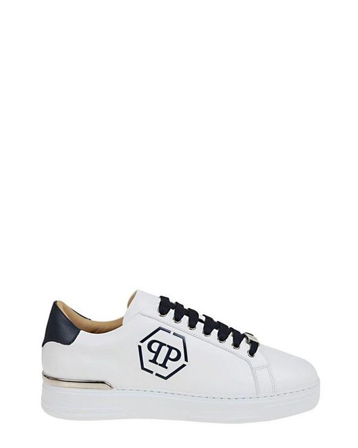 Philipp Plein White Hexagon Low-Top Sneakers for men