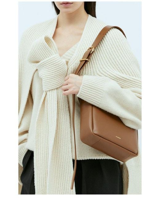 Jil Sander | FLAP MINI BAG [正規品/関税込] Jil Sander Flap Mini Crossbody Bag in Brown | Lyst