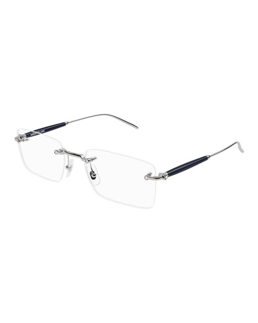 Montblanc Black Rectangular Frame Glasses for men