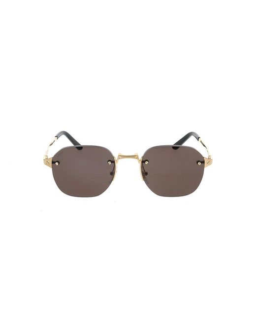 Cartier Black Round Frame Sunglasses