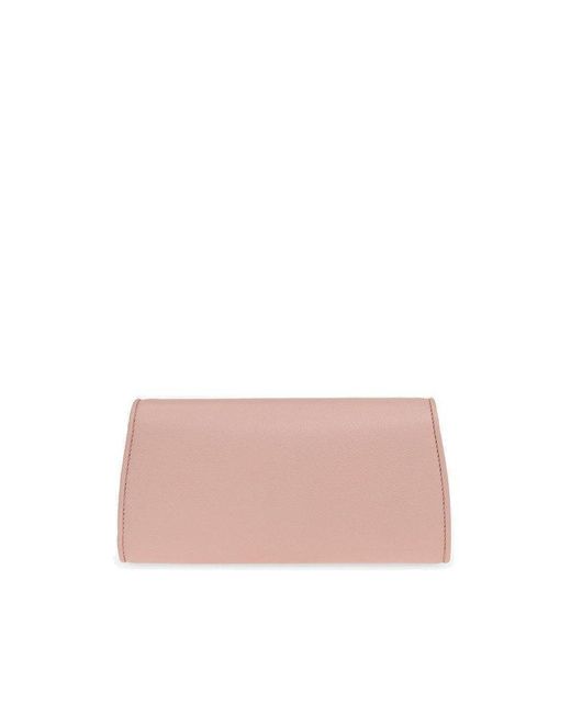Gucci Pink 'blondie' Leather Wallet With Chain