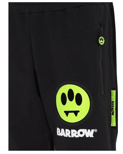 Barrow Black Logo Embroidered Track Pants for men