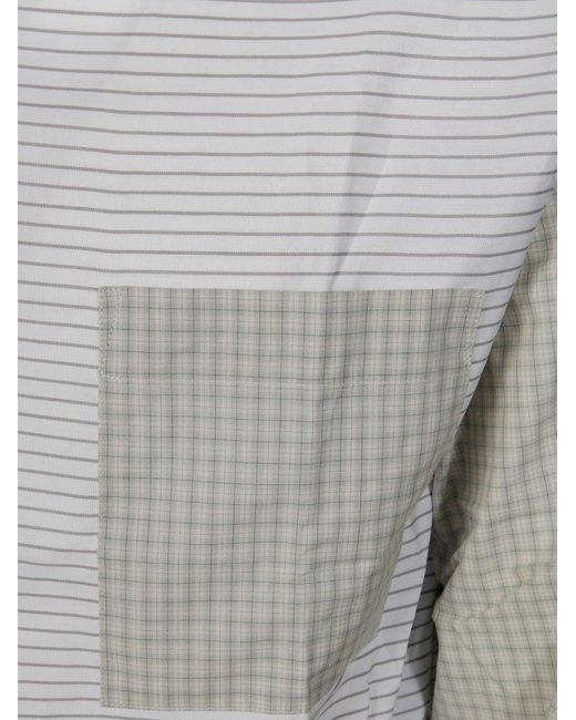 J.W. Anderson Blue Patchwork Long Sleeved Shirt for men