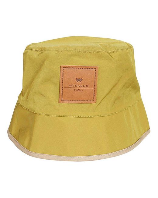 Weekend by Maxmara Yellow Logo Patch Gabardine Hat