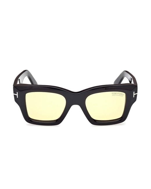Tom Ford Blue Ilias Square Frame Sunglasses
