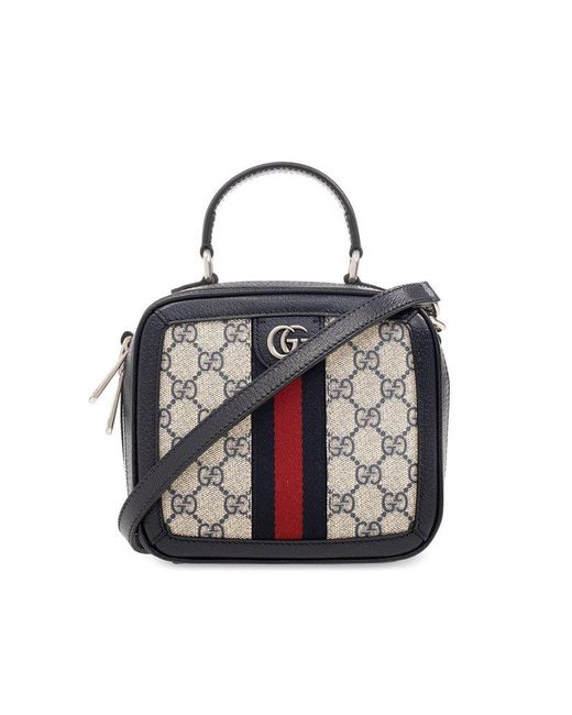 Gucci Black Ophidia GG Mini Top Handle Bag