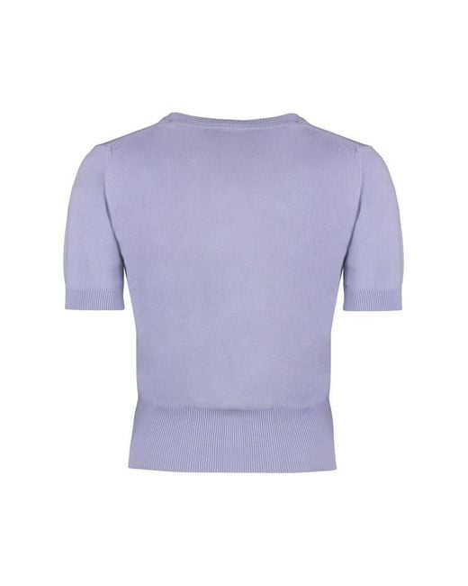Vivienne Westwood Purple Orb Embroidered Knit Top