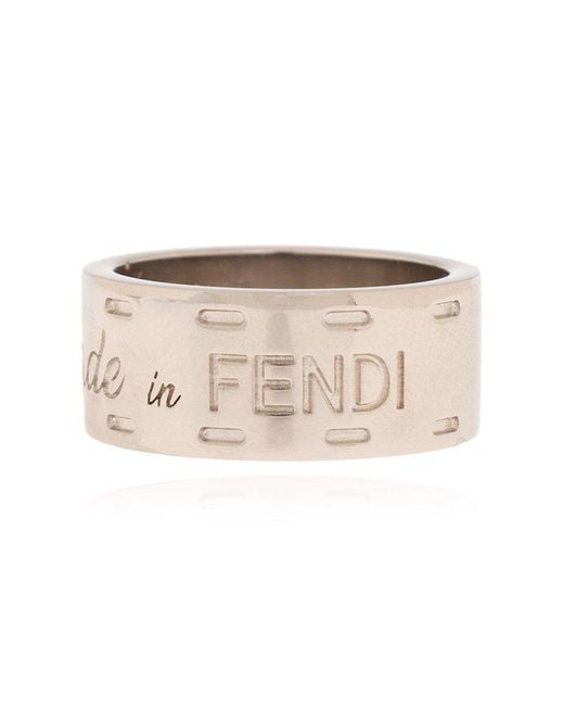 Fendi Natural Brass Ring, for men