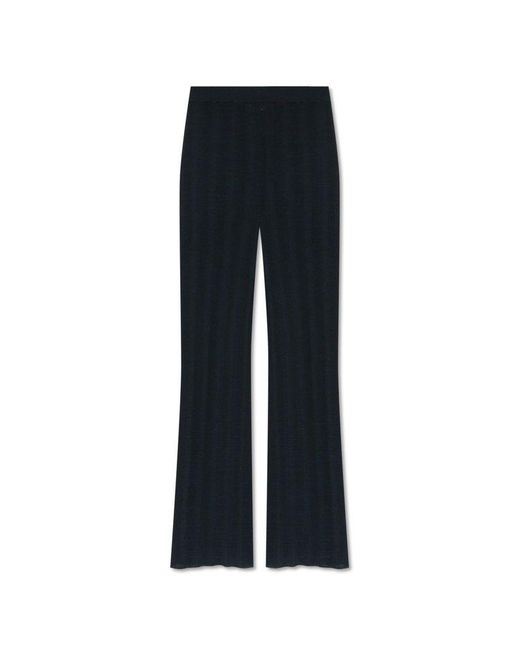 Jil Sander Black Wool Trousers With Flared Legs