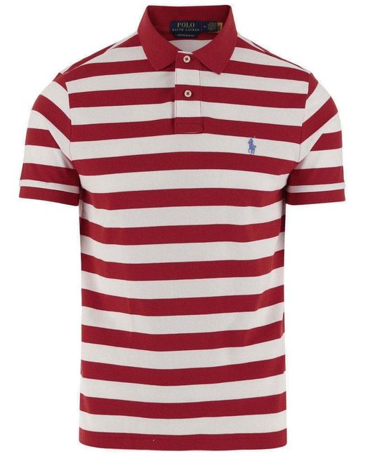 Ralph Lauren Red Cotton Polo Shirt With Logo for men
