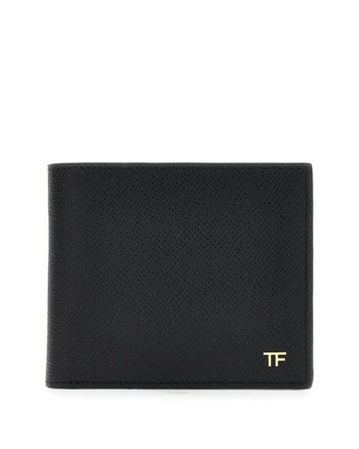 Tom Ford Black T Logo Bi-fold Wallet for men
