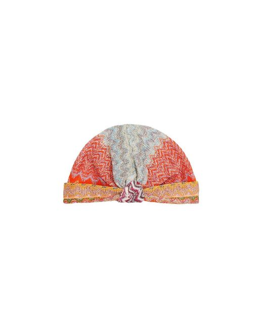 Missoni Red Lurex Detail Zigzag Woven Headband