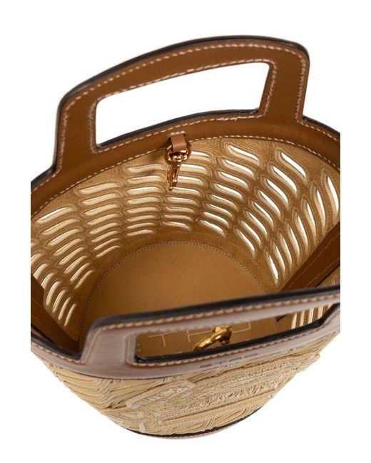 Etro Natural Pegaso-motif Medium Bucket Bag