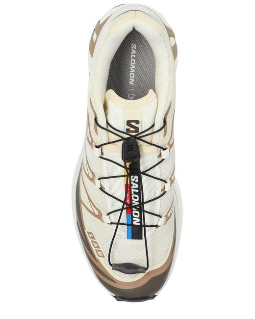 Salomon White Xt-6 Lace-Up Sneakers for men