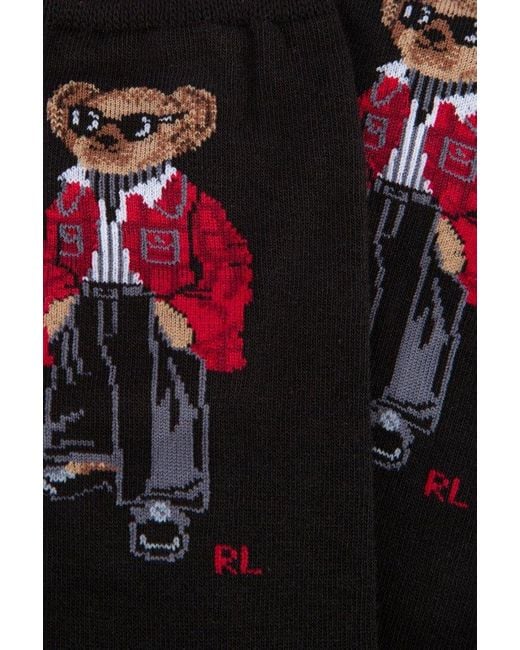 Polo Ralph Lauren Black Polo Bear Calf-length Socks
