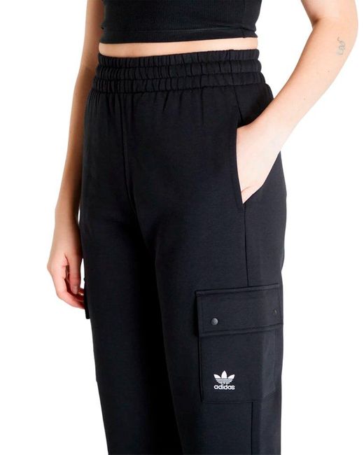 Adidas Originals Black Essentials Fleece Cargo Jogger Pants