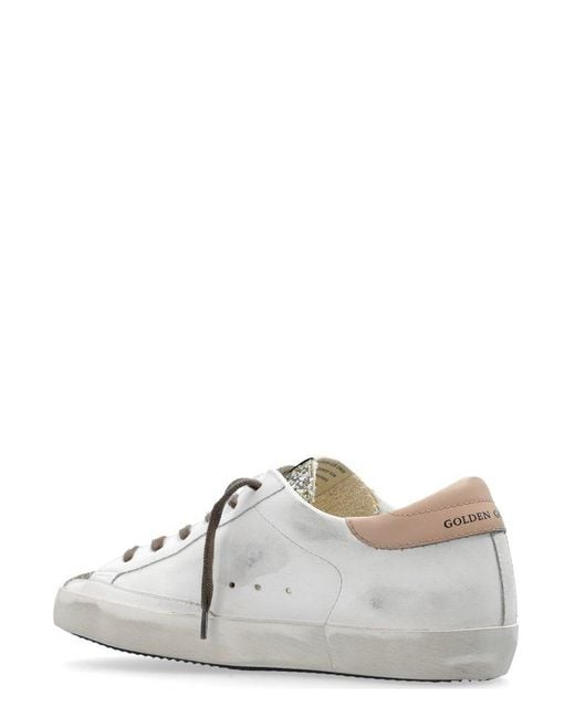 Golden Goose Deluxe Brand White Star Patch Glittered Sneakers