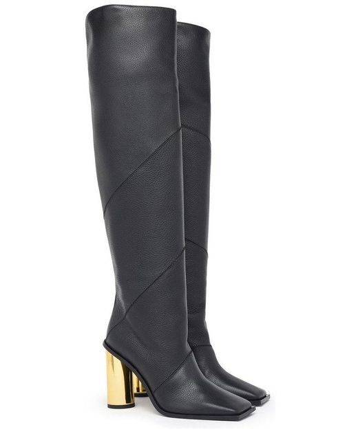 Blijven echo Bier Just Cavalli Knee-high Heeled Boots in Black | Lyst