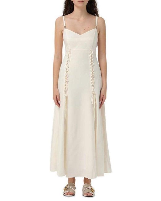 Twinset Natural Lace Detailed Long Dress