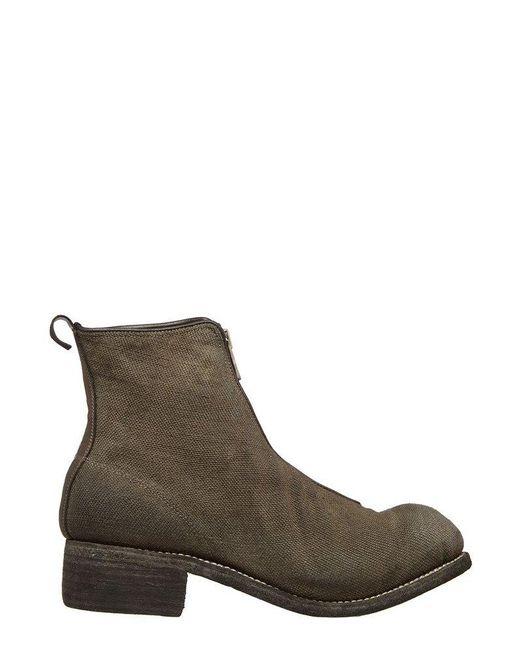 Guidi Brown Pl1 Front Zipped Ankle Boots for men